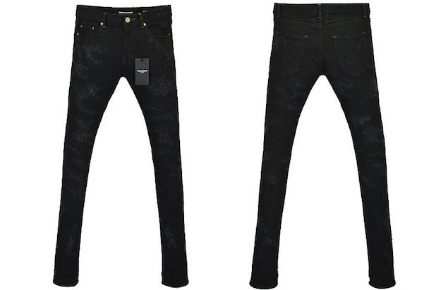 Saint-Laurent-FW13-Over-Dyed-Used-Distressed-Black-Denim-Jeans-1